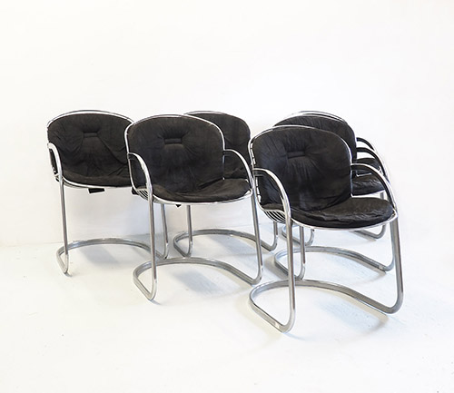 Setgastone2 Vintage Italiaanse Gastone Rinaldi stoelenVintage, design stoelen, Italiaanse design, Gastone Rinaldi, kuip stoelen,  Rima Italy,   jaren 70, space age.