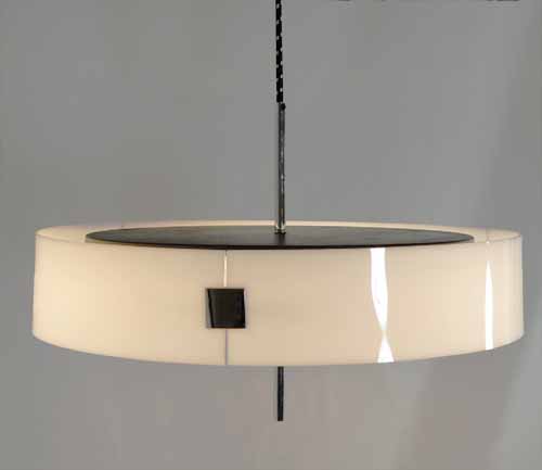 chroomwit675 Verkocht: 60's strakke design hanglamp