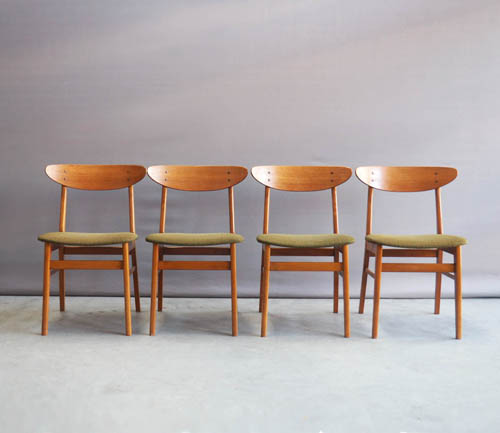 farstrupset8 Verkocht: Deens design Farstrup stoelen groen