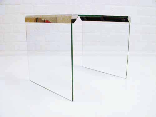 glasalu3 Jaren 80 glazen sidetablejaren 80, modern, design, glas, chroom