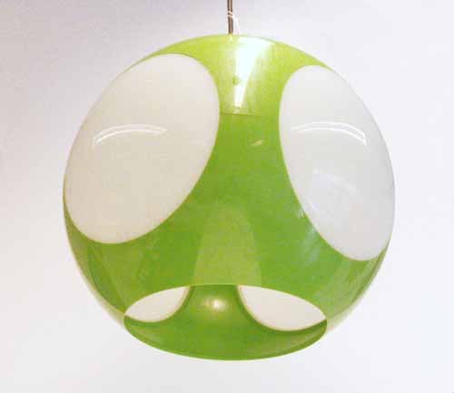 groenbol3 Space age bol Luigi ColaniShop for Design, design, vintage, retro, jaren 50, jaren 60, mid-century, jaren 70, jaren 80, jaren 90, deens design, lampen, lamp