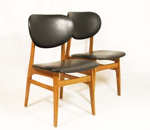 houtskaiset4 Deens design stoelenDeens design, jaren 50 eettafelstoelen