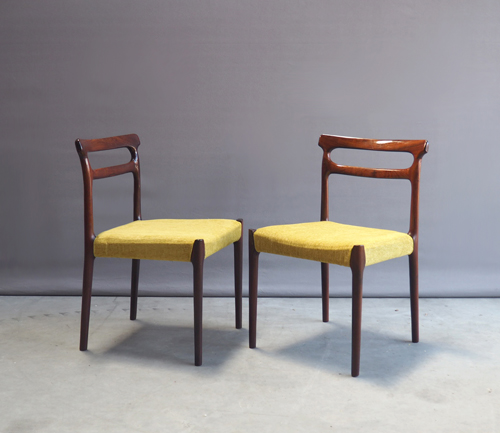paligeel2 Verkocht: Set palissanderhouten eettafel stoelen