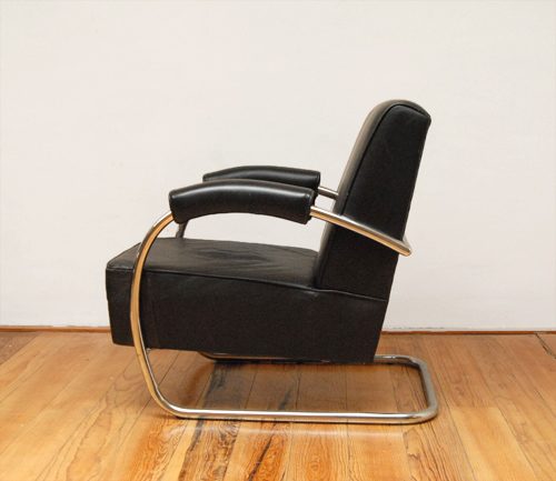 zwartchroom4 Chromen buisframe design fauteuil